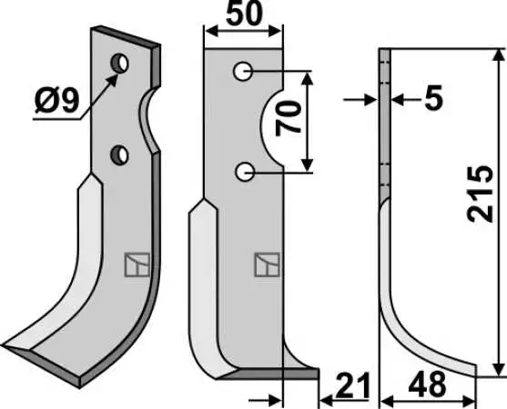 Fräsmesser 215x50mm, rechts